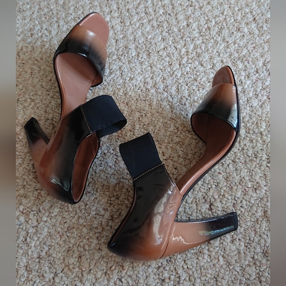 Prada Ombre patent leather Black and Brown pumps size 10 - Picture 10 of 16